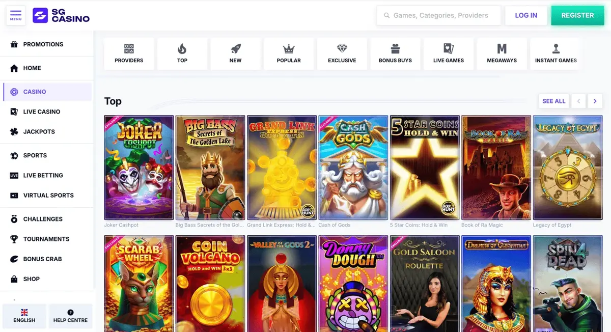SG Casino screenshot